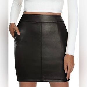 Black faux leather skirt